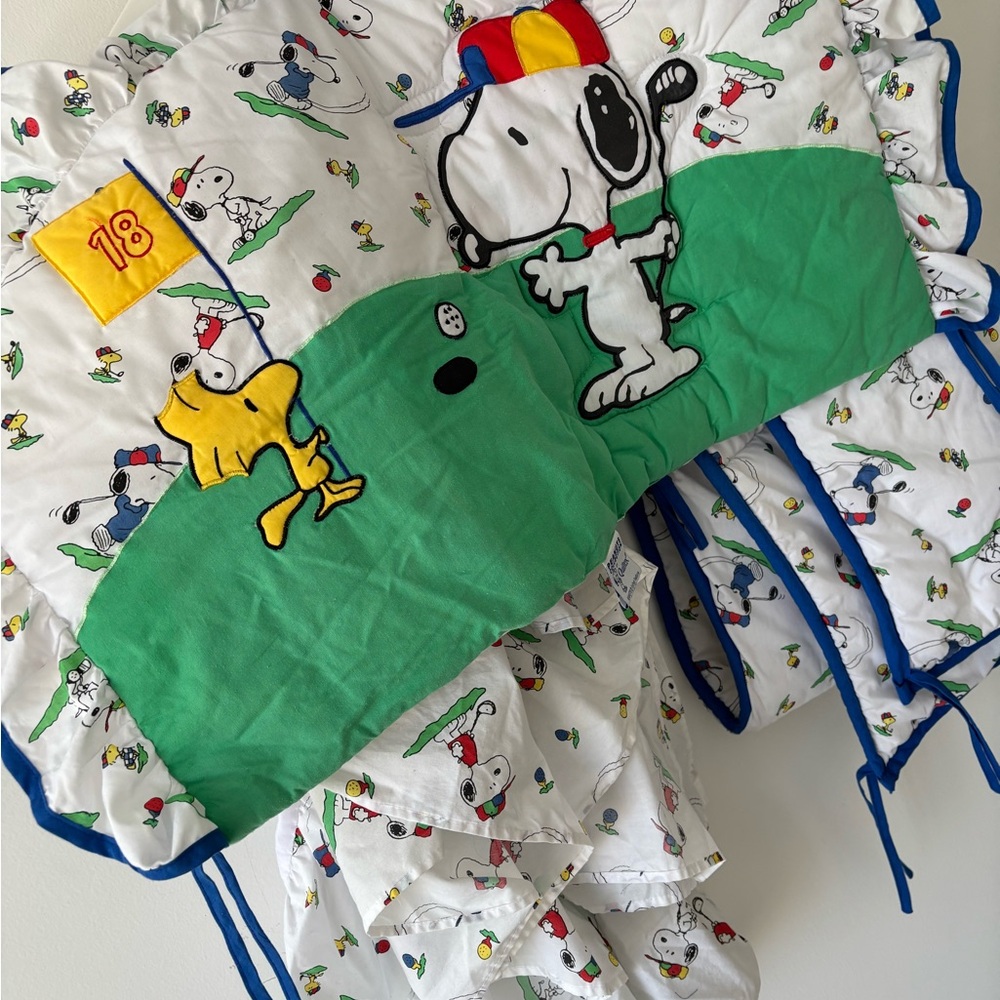 NWOT Vintage Snoopy baby bedding set GOLF theme - Picture 7 of 7